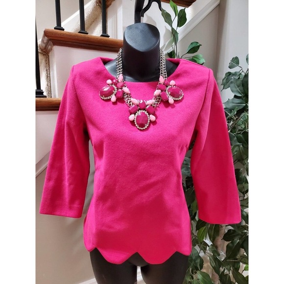 Dowisi Women's Pink Solid Long Sleeve Round Neck Pullover Top Size Medium - Picture 1 of 10